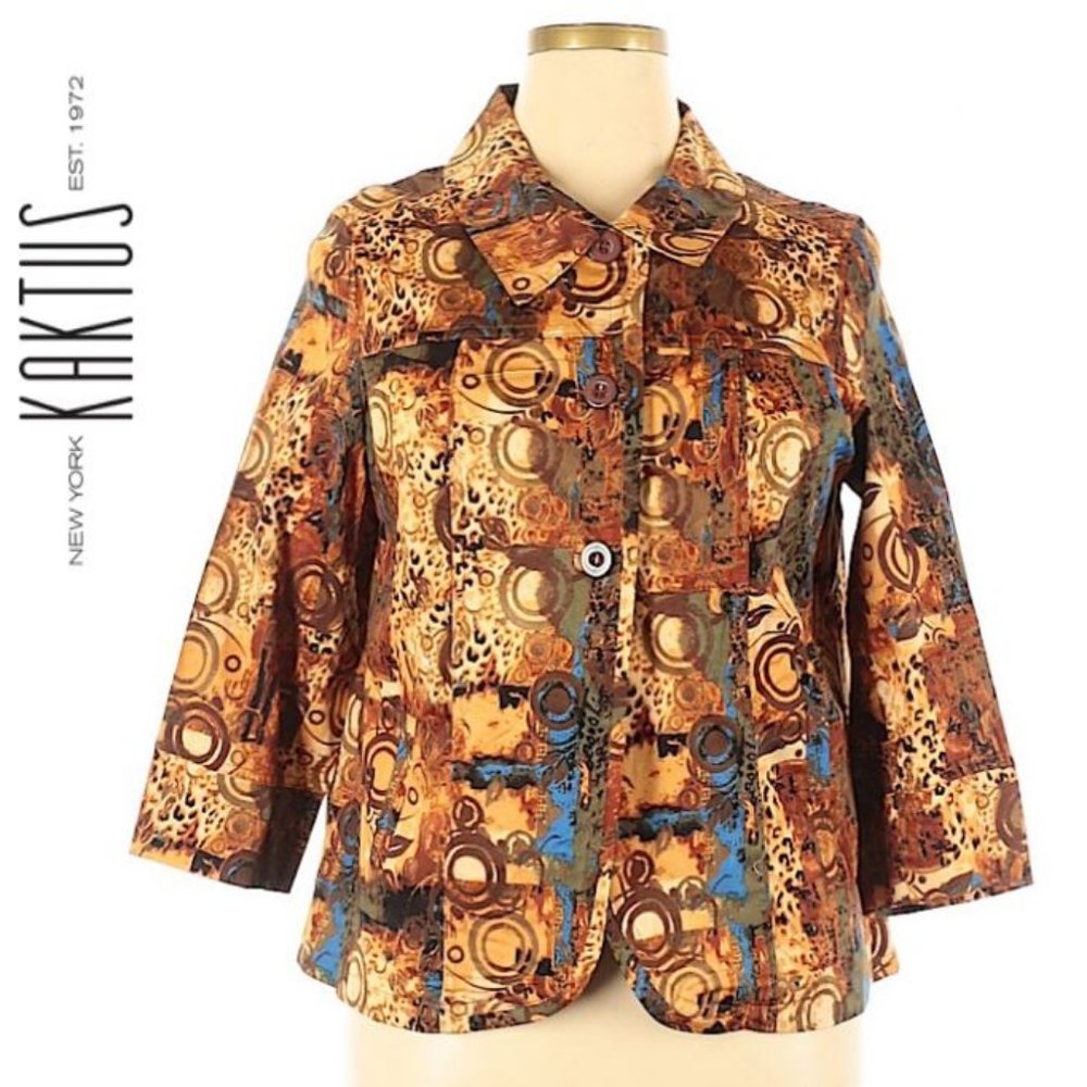 KakTus women jacket hi-energy yellow print, XL